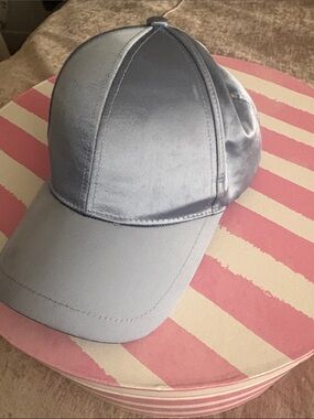 Wyeth for Anthropologie Satin Light Blue Baseball Cap